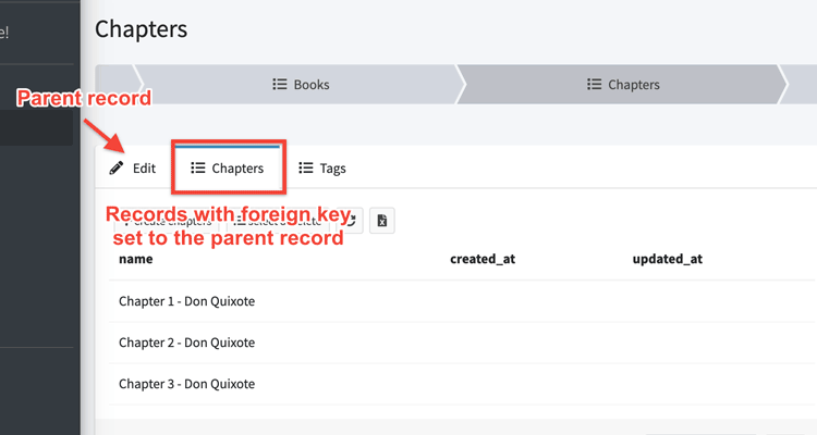 foreign key relation